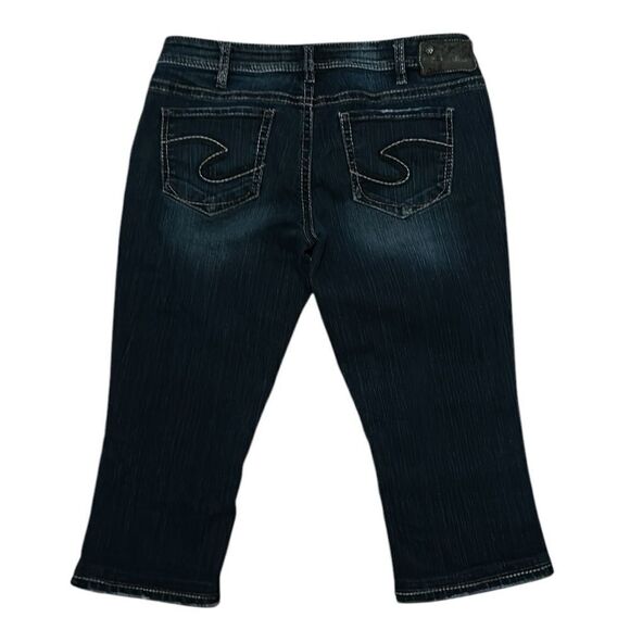 Silver Aiko Kick Flare Capri Jeans - Picture 3 of 7